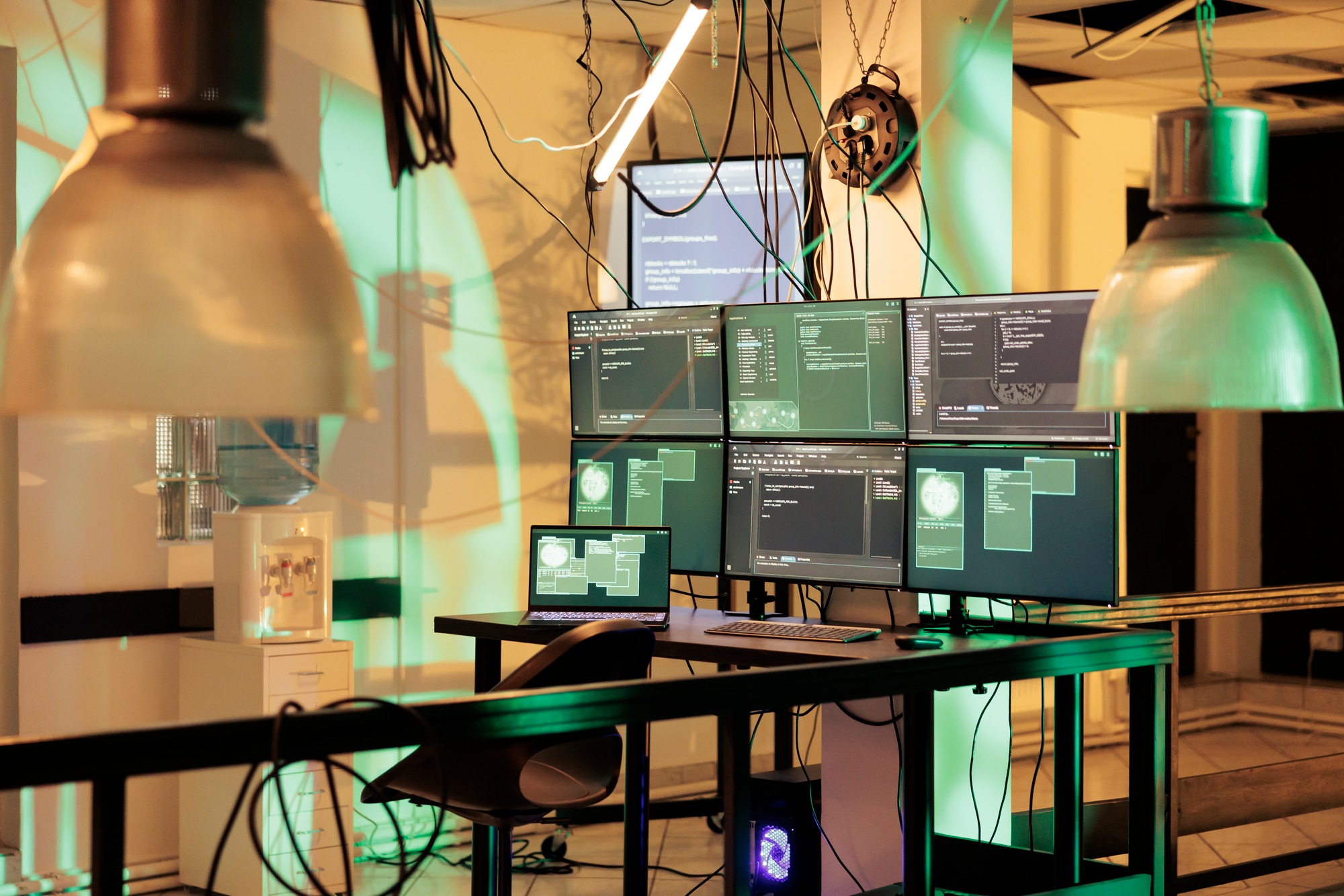Malicious software code running on multiple computer screens